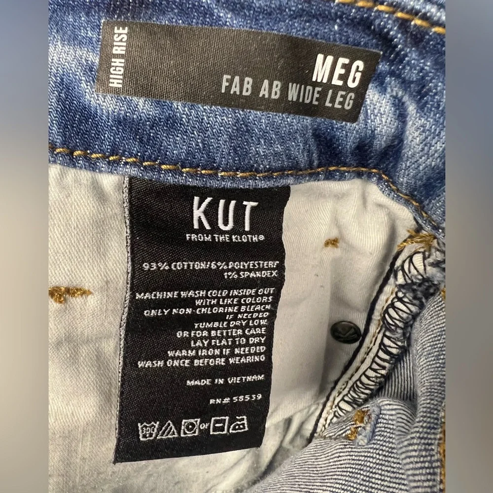 Kut from the Kloth-‎ Womens Classic Blue Jeans- Size:14L, Meg Fab AB Wide Leg - Picture 5 of 7